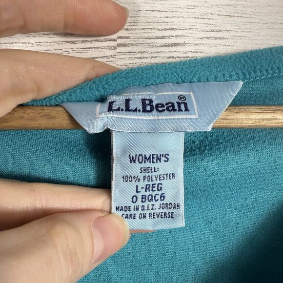 LL Bean Womens Size Large Blue Fleece pullover sweater - Picture 5 of 5